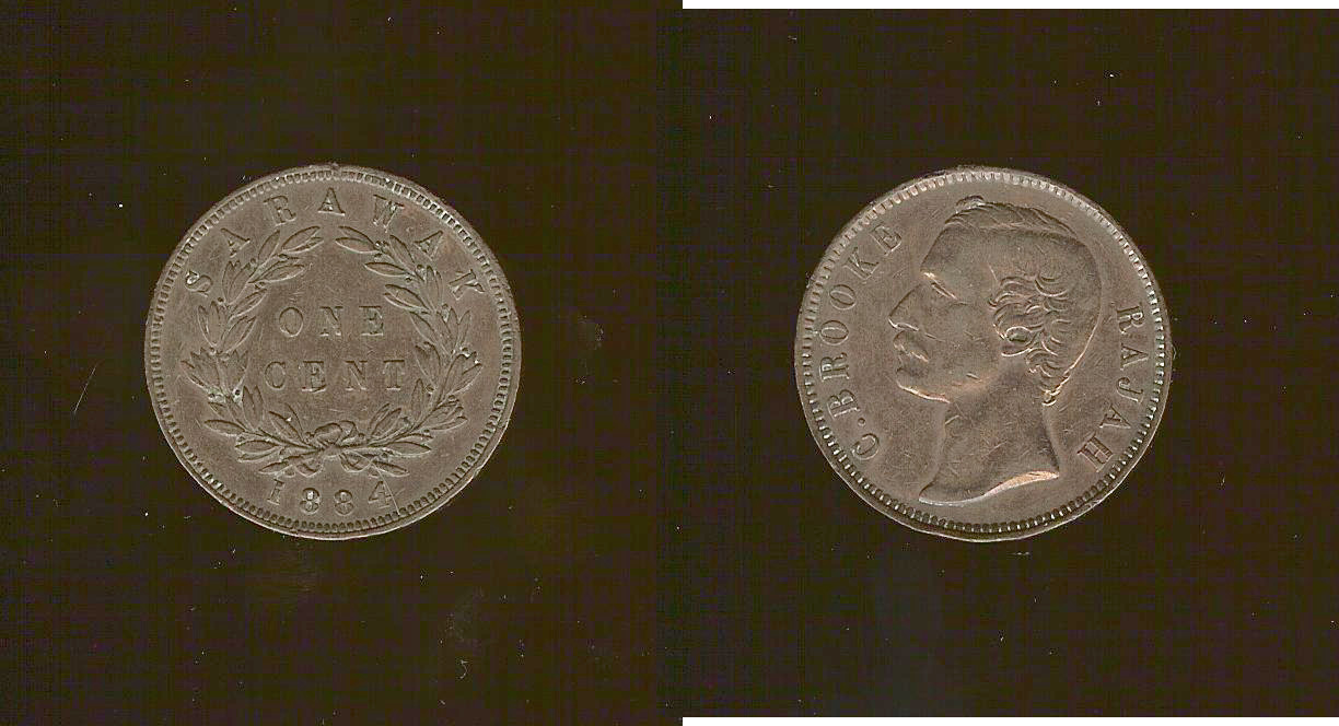 Sarawak 1 cent 1884 gVF